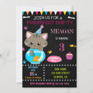 Kitten Einladung zum Geburtstag
