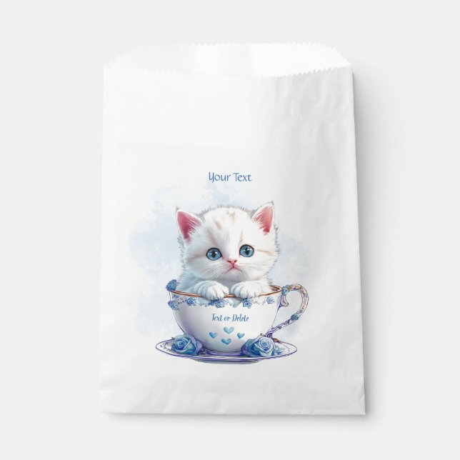 Kitten en Coupe Fleurs Bleues Favoriser les sacs (Devant)