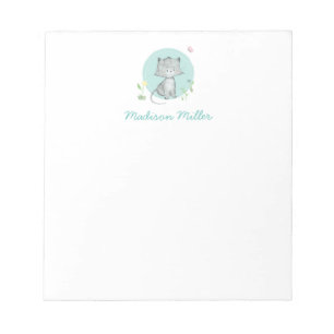 Kitten Floral Personalisiert Notepad Notizblock