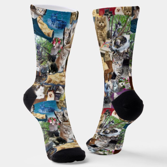 Kitten Foto Collarge Socken (Gewinkelt)