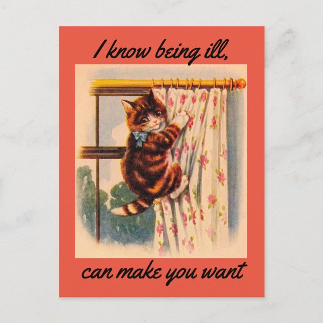 Kitten Get Well Postcard Postkarte (Vorderseite)