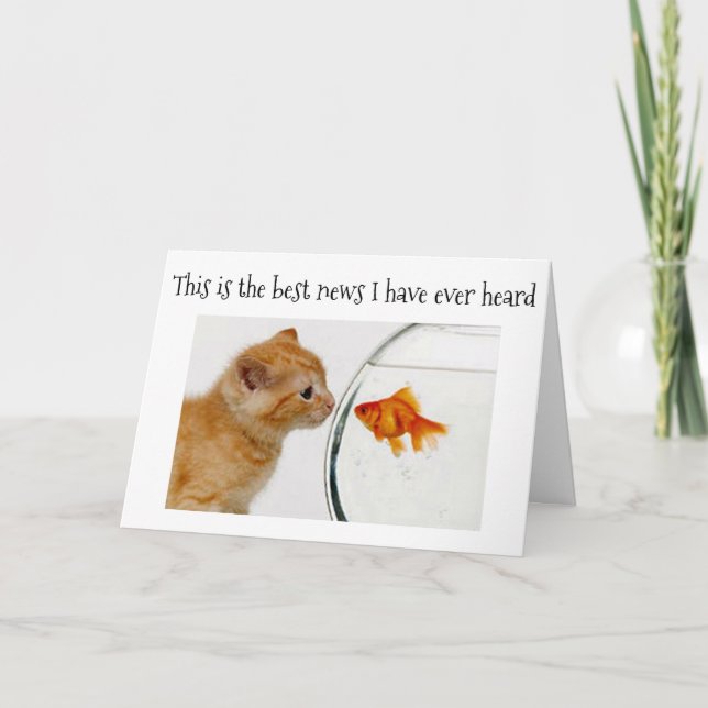 KITTEN/GOLDFISH SIND PURR-FECT-FREUNDE *40.* GEBUR KARTE (Vorderseite)