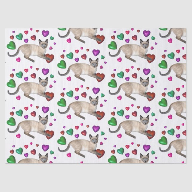 Kitten Hearts Tissue Seidenpapier (Vorderseite)