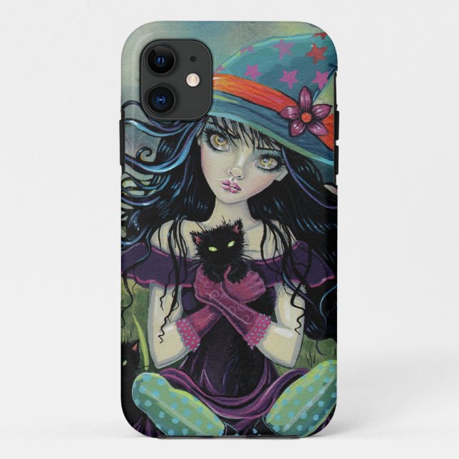 Kitten Hexe Halloween Fantasy Art iPhone 5 Fall Case-Mate iPhone Hülle (Rückseite)