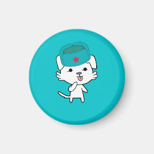 Kitten Hund mit Hat Magnet