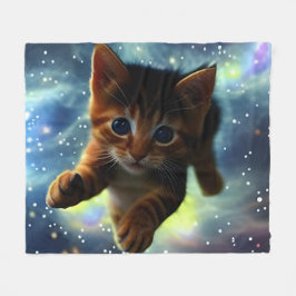 Kitten im Weltraum Fleecedecke