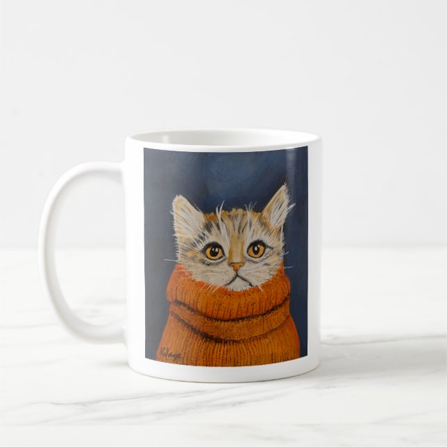Kitten In A Sweater - Mug de café pour Amoureux de (Gauche)
