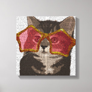 Kitten in der Star-Sonnenbrille Leinwanddruck