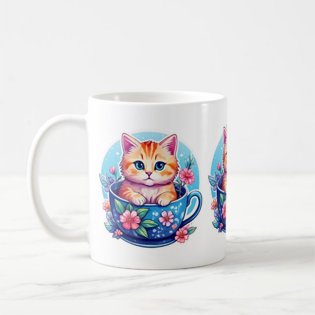 Kitten in einem Teacup Kaffeetasse (Links)