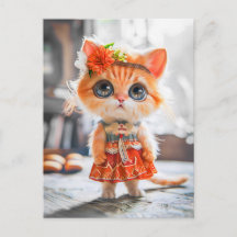 Kitten in Red Dress im Raum