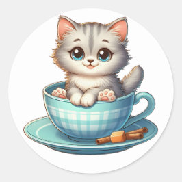 Kitten in Teebecher Sticker