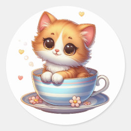 Kitten in Teebecher Sticker