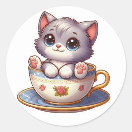 Kitten in Teebecher Sticker