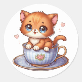 Kitten in Teebecher Sticker