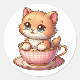 Kitten in Teebecher Sticker