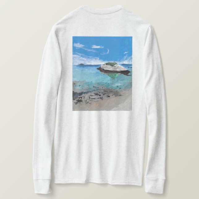 Kitten Island, Southport Maine, Long-Sleeve Shir T-Shirt (Design Rückseite)