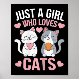 Kitten Just a Girl, die Lieben Katzen Shirt Niedli Poster