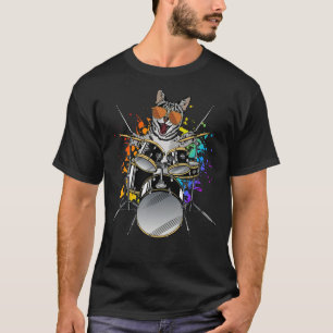 Kitten Kitty Cat Drummer mit Sonnenbrille Playin T-Shirt