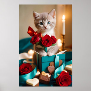 Kitten Liebe Tender Romantisches Geschenk Poster