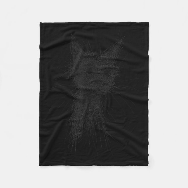 Kitten Lover Abstract Scribble Art Cute Cat Cat  Fleecedecke (Vorderseite)