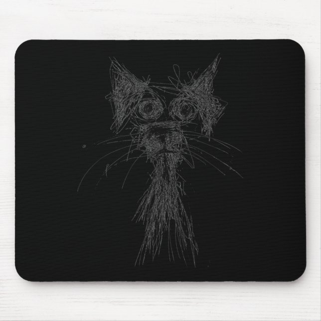 Kitten Lover Abstract Scribble Art Cute Cat Cat  Mousepad (Vorne)