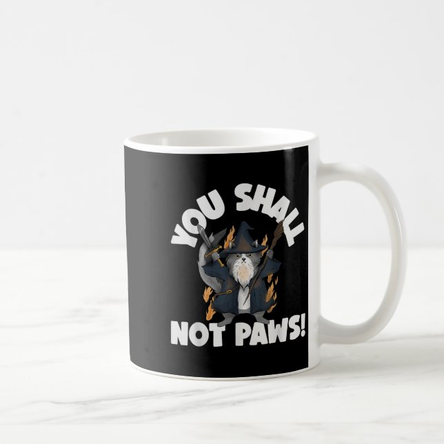 Kitten Meow Parody Movie Funny Cat Wizard You Shal Kaffeetasse (Rechts)