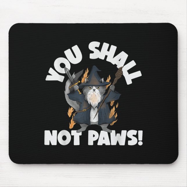 Kitten Meow Parody Movie Funny Cat Wizard You Shal Mousepad (Vorne)