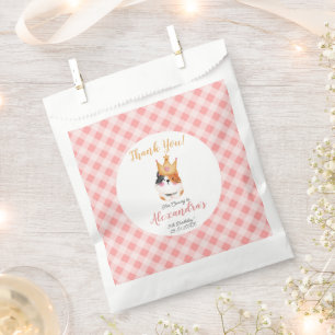 Kitten Meow Pink Crown Girl Kitty Cat Geburtstag Geschenktütchen