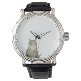 Kitten mit Blick auf Uhrhandbügel - Cat Clock Armbanduhr