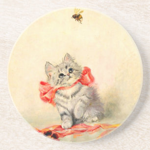Kitten mit einem roten Band Getränkeuntersetzer