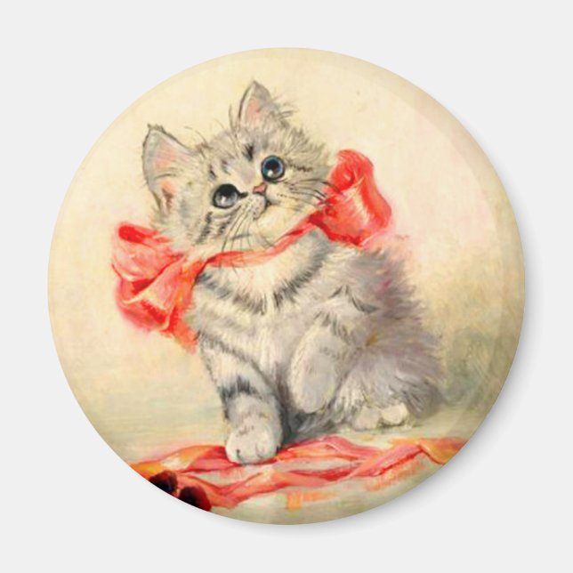 Kitten mit einem roten Band Magnet (Vorne)