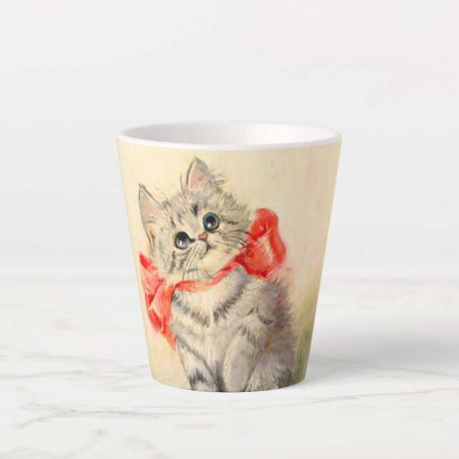 Kitten mit einem roten Band Milchtasse (Vorderseite)