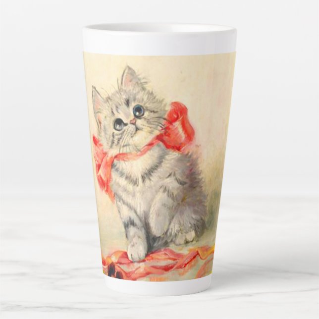 Kitten mit einem roten Band Milchtasse (Vorderseite)