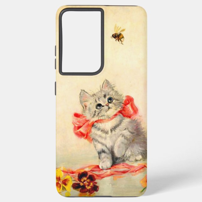 Kitten mit einem roten Band Samsung Galaxy Hülle (Rückseite)