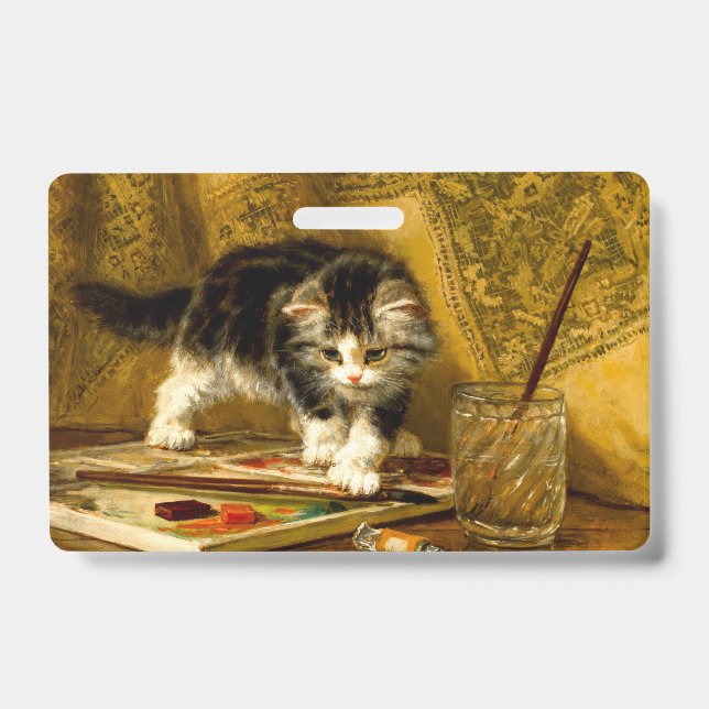 Kitten mit Farbe und Pinsel Ausweis (Front)