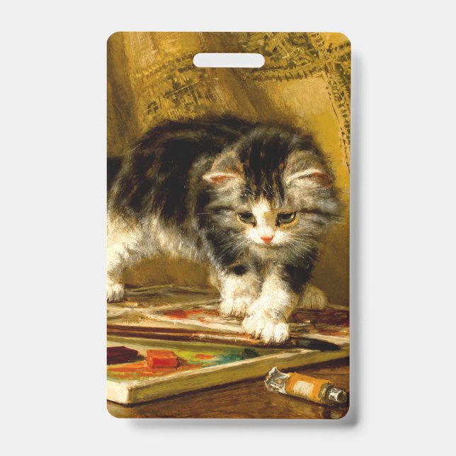 Kitten mit Farbe und Pinsel Ausweis (Vorderseite)
