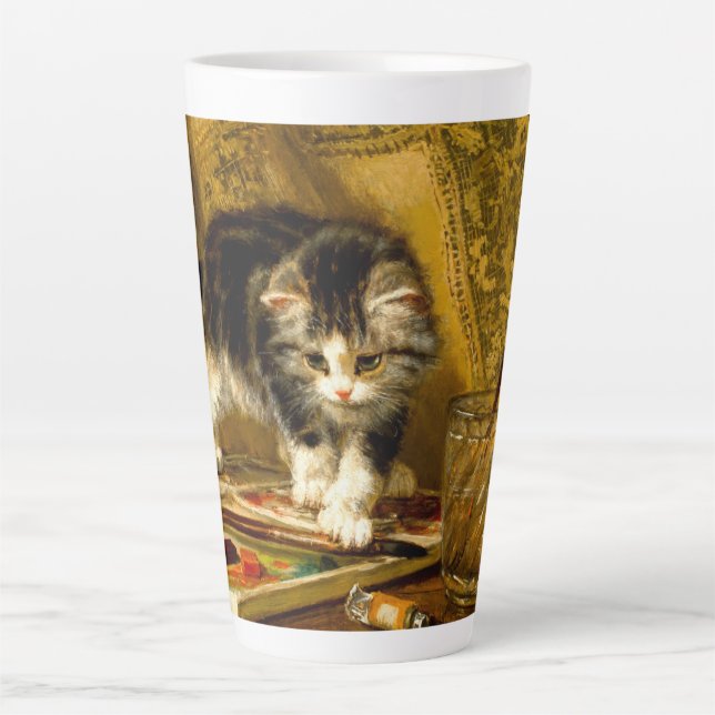Kitten mit Farbe und Pinsel Milchtasse (Vorderseite)