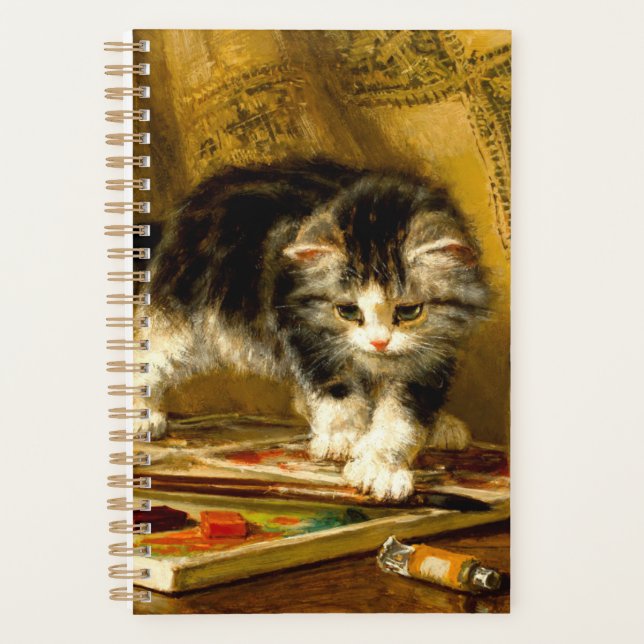 Kitten mit Farbe und Pinsel Planer (Vorderseite)