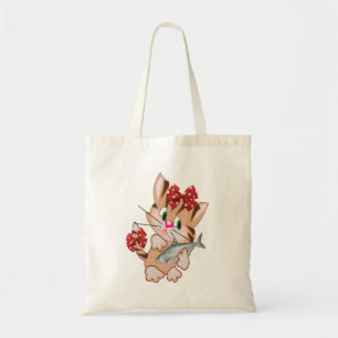Kitten mit Fish Tote Bag Tragetasche