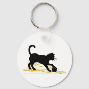 Kitten mit Garn Schlüsselanhänger