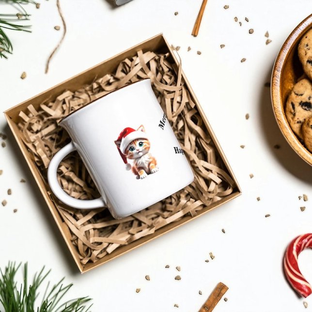 Kitten mit Weihnachts-Hat-Tasse Kaffeetasse (Von Creator hochgeladen)