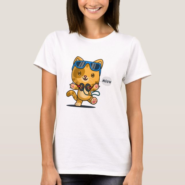 Kitten Niedlich Art T-Shirt (Vorderseite)