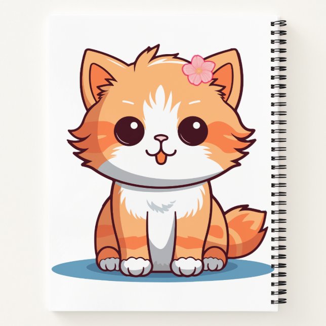 Kitten Notebook Gift – Kitten Aesthetic Design Notizbuch (Rückseite)