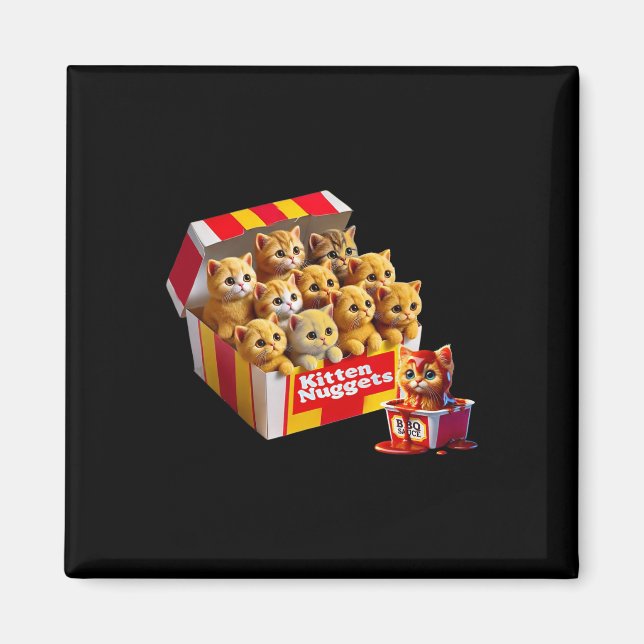 Kitten Nuggets Cat Lover Geschenk Puppe Hühnchen N Magnet (Vorne)