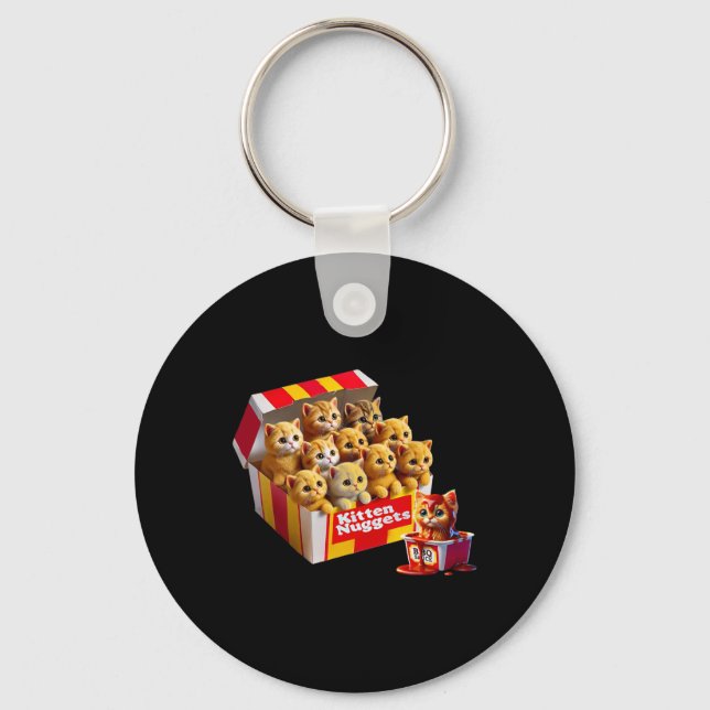 Kitten Nuggets Cat Lover Geschenk Puppe Hühnchen N Schlüsselanhänger (Vorderseite)