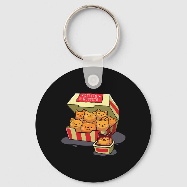 Kitten Nuggets Food Pub Cat Lover Geschenk Hühnche Schlüsselanhänger (Vorderseite)
