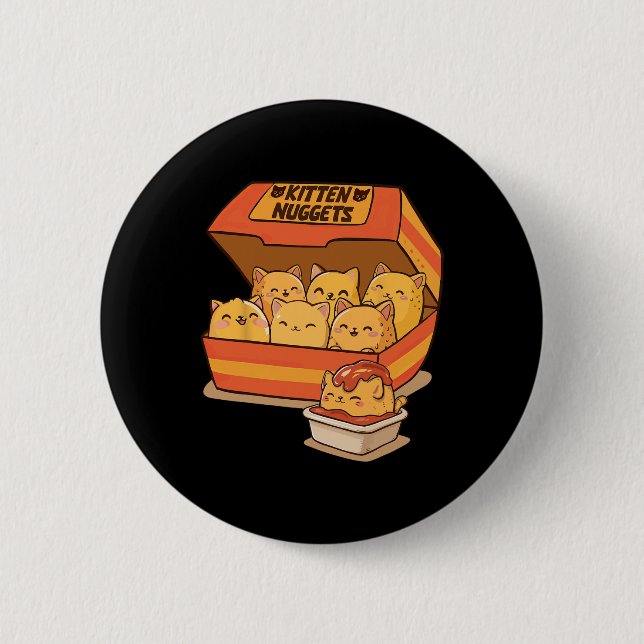 Kitten Nuggets Fun Niedlich Food Katzenkatze Lover Button (Vorderseite)
