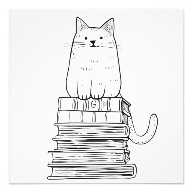 Kitten on Books Fotodruck (Vorne)