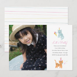 Kitten Party Geburtstag Foto Einladung