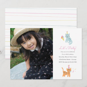 Kitten Party Geburtstag Foto Einladung